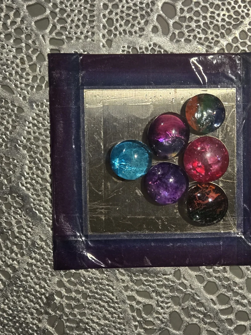 Handmade Colorful Glass Magnets- Set Of 6